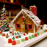 Gingerbread House And Christmas Tree