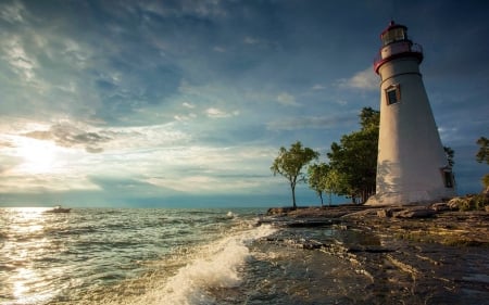 Lighthouse - sea, Lighthouse, ocean, Nature