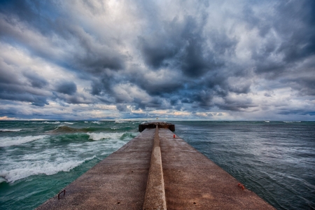 Pier - ocean, nature, Pier, sky