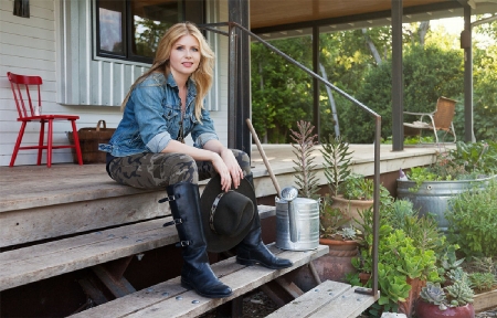 Ready To Go . . - women, fun, female, boots, hats, camo, fashion, models, western, girls, cowgirl, style, outdoors, blondes, Georgia Pellegrini, ranch