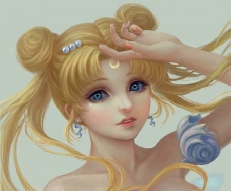 Princess Serenity - princess, girl, frumusete, fantasy, serenity, sailor moon, luminos, anime, luna, manga, blonde