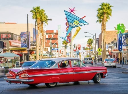 Beautiful old car - city, car, red, old