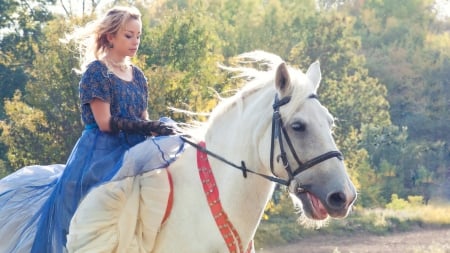 lets go - lady, horse, summer, woman