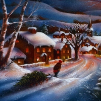 VILLAGE IN SNOW