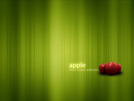 Green Apple - apple, cool, 3d, abstract, green