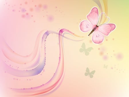 Pink Butterfly - butterfly, abstract, 3d, pink