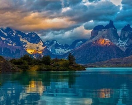 reflections - nature, blue, photography, lake sky, beauty, mountains