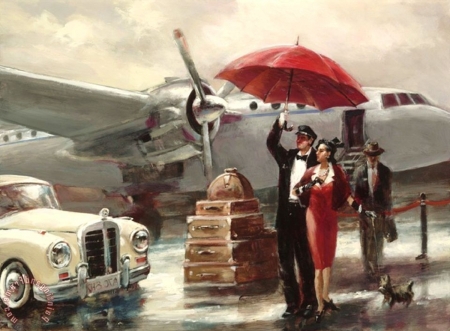 at the airport - art, people, cool, airport, paintings