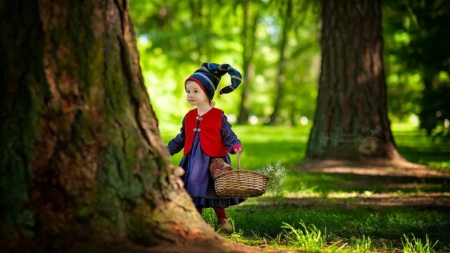 here i am - nature, child, tree, girl