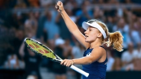 Daria Gavrilova - 2560x1440, Australian Open, Daria Gavrilova, Dasha, Entropy, tennis racket, Tennis