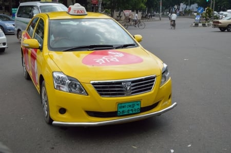 yellow taxi - taxi, dhaka, yellow, car