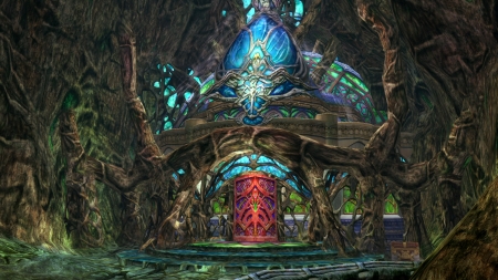 Final Fantasy - art, door, colors, cave, lights