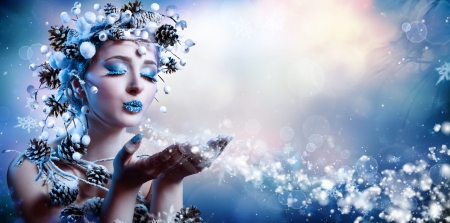 Snow Queen - winter, woman, wish, snow