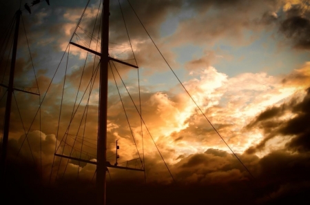 The storm is coming - ship, sea, clouds, storm