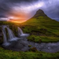 Waterfall at Sunset