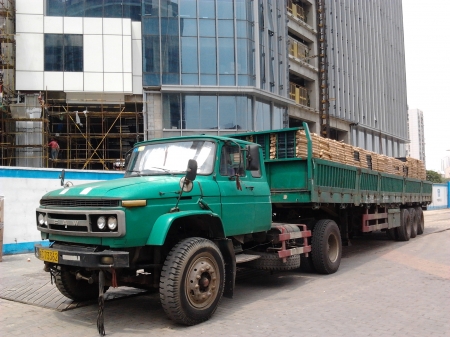 faw truck - trailer, truck, faw, building