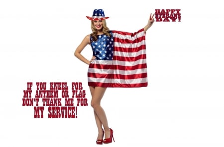 HAPPY VETERANS DAY! - style, girls, western, women, veterans day, models, holidays, hats, ranch, cowgirl, female, flag, america, blondes