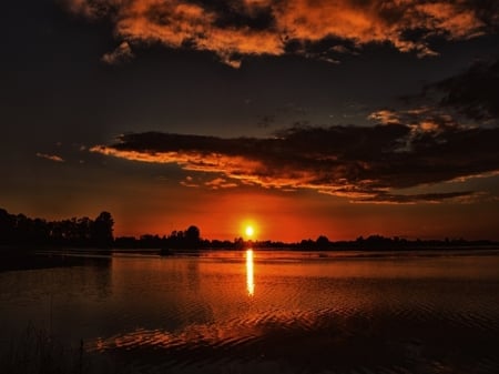 Sunset - cloud, sunset, sea, coast