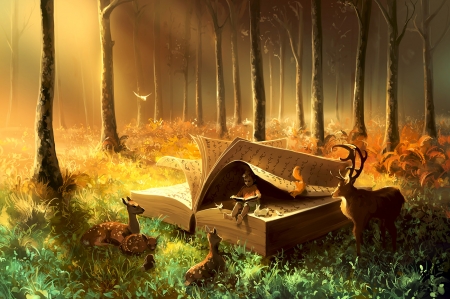 A Safe Place Where you can go - art, digital, forest, book