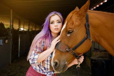 Lovely Girl - woman, beauty, horse, model