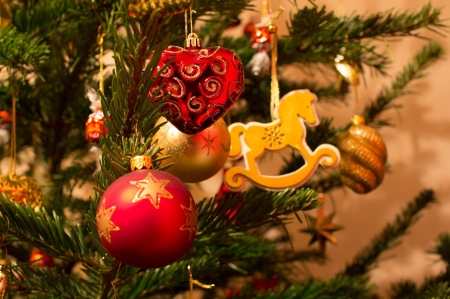 New Year's toys - Christmas tree, holiday, new year, fir, toys, Christmas