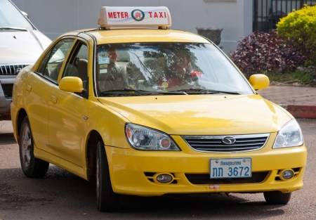 meter taxi in vientaine - taxi, vientaine, cambodia, car