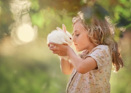 sniffed - cub, rabbit, girl, baby