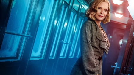 Murder on the Orient Express (2017) - woman, actress, girl, murder on the orient express, movie, michelle pfeiffer, blue, poster