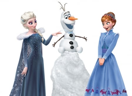 Olaf's Frozen Adventure (2017) - poster, blue, snow queen, movie, iarna, princess, luminos, snowman, winter, girl, fantasy, white, anna, funny, olafs frozen adventure, disney, elsa