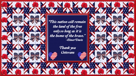 Thank you Veterans - white, flag, blue, red