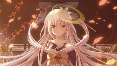 Chrono Clock - pretty, anime, kawaii, magic, female, clock, long hair, hd, nice, anime girl, beautiful, girl, beauty, lovely, sweet, petals, fantasy, cute, adorable