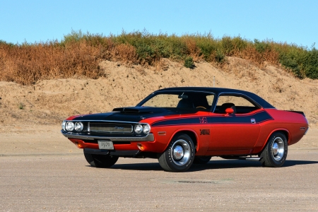 1970 Dodge Challenger T/A 340 Six Pack - cars, 1970, challenger, red