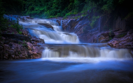 Yang Bay Waterfall, Vietnam - nature, waterfall, vietnam, rocks