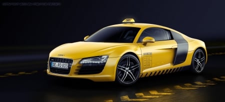 Audi R8 Race Taxi - Car, Yellow, Taxi, Race, Audi