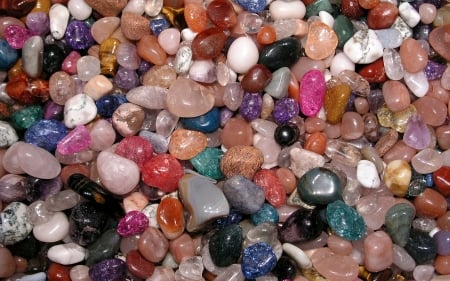 Gemstones - colorful, pebbles, colors, stones