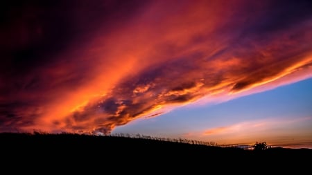 Sunset Clouds - clouds, skies, sunset, nature, landscape, silhouette