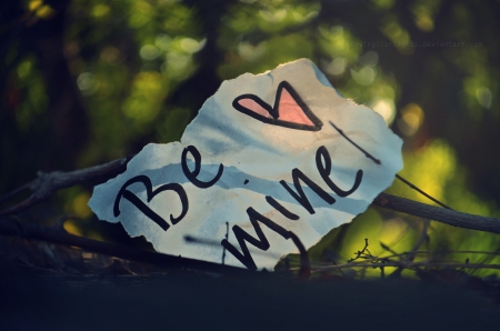 ♥ - be mine, abstract, message, photography