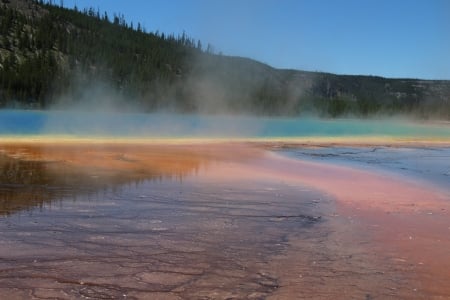 Yellowstone Prismatic Spring - nature, national parks, volcanoes, mountains, craters, hot springs