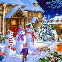 Snowmen Greeting People