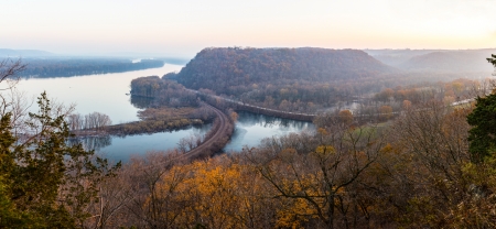 Effigy Mounds - Eagle Rock Lookout - Yellow River, Mississippi River, Highway, Railroad