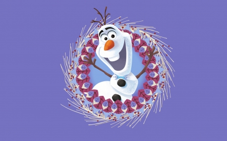 Olaf's Frozen Adventure (2017) - snowman, movie, iarna, olafs frozen adventure, winter, wreath, leaf, poster, white, purple, blue, pink, disney