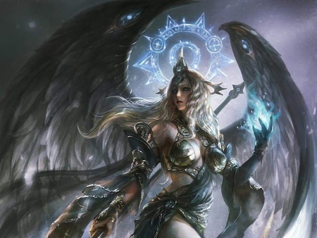 Angel - girl, angel, luminos, wings, fantasy