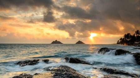 Sunset at the beach - sa, sunset, ocean, beach