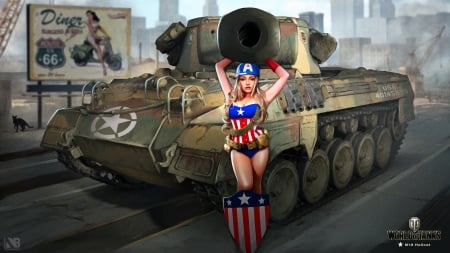 Girls in World of Tanks - girls, tanks, games, world