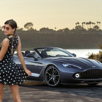 Maria Ryabushkina Posing with a Aston Martin