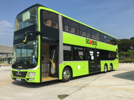 man hybrid double decker bus