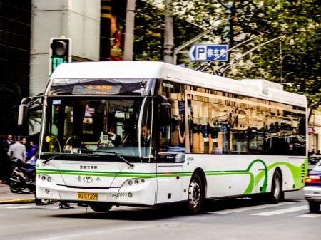 china bus - bus, building, china, street