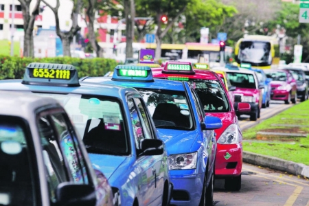 taxi - taxi, grass, row, car