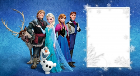 Frozen - snowman, anna, movie, iarna, winter, fantasy, olaf, blue, elsa, card, disney, frozen