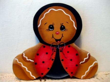 Ladybug Gingerbread - Gingerbready, Red, Black, Ladybug, Brown, Abstract